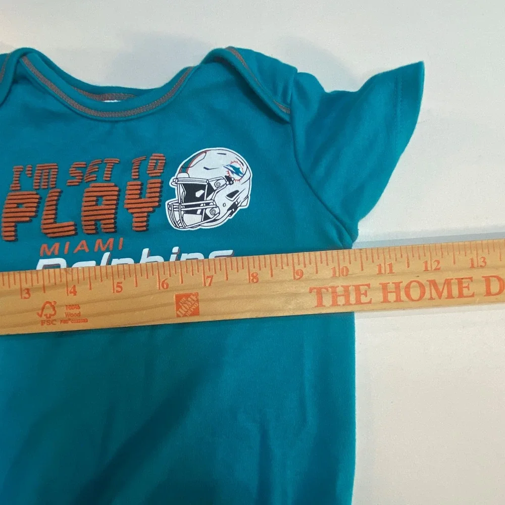 Miami Dolphins NFL Gerber Baby Bodysuit 6-12 Months Football One-Piece Turquoise